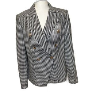Venus Houndstooth Double Breasted Blazer Womens Designer